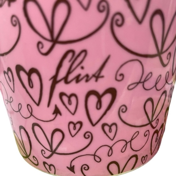 STARBUCKS 2006 Coffee Mug "FLIRT," "SWEET" & Pink Hearts Decorate Cup 17 oz EUC - Picture 10 of 14